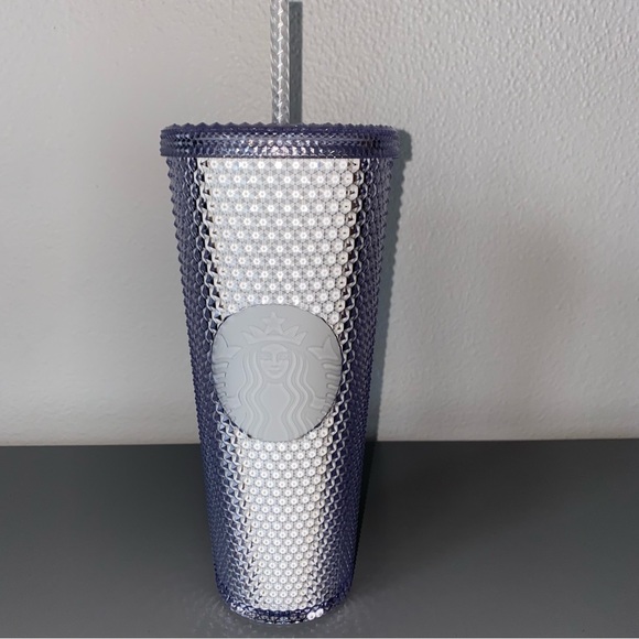 NWT Starbucks Crystal Clear Silver Glow In Dark Studded Bling 24oz Venti - Picture 5 of 9